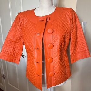 TERRY LEWIS CLASSIC LUXURIES Short Waisted Button Jacket Lined Orange Size PSX